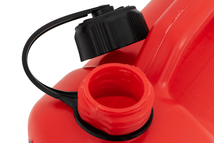 Recipiente plástico HERMON de 5 litros com funil, vermelho