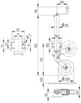 Roda jockey automática KNOTT ATK60 com alça, 250 kg, 60 mm, 785-1020 mm