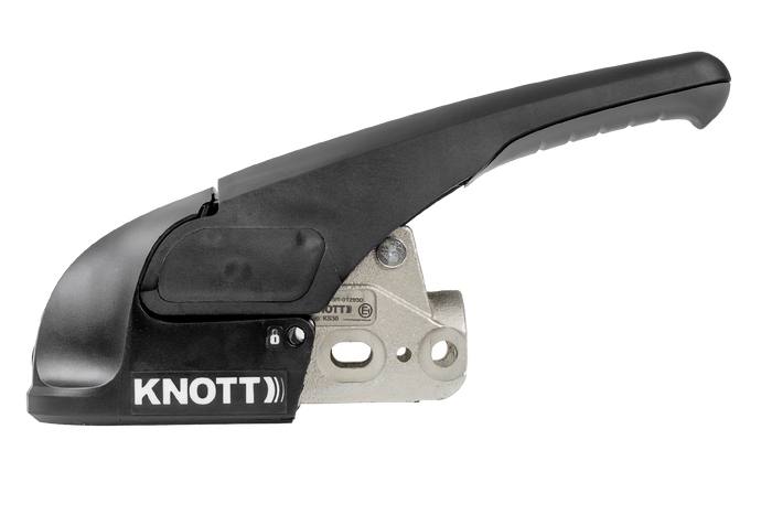 Engate esférico KNOTT KS30 com estabilizador para reboque de 3.000 kg com barra de tração tubular de 50 mm