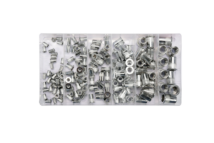 Conjunto de porcas de rebite de alumínio YATO YT-36460, tamanhos M3 a M10, 150 peças