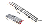 Rampa dobrável de alumínio UNITRIALER ALR002 para reboque, 221 cm, 340 kg, com cinta.