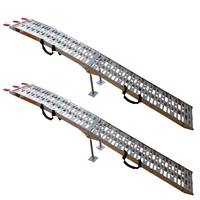 Rampas dobráveis ​​UNITRAILER ALR003 em alumínio para reboques, 221 cm, 680 kg, com cinta e suporte, conjunto de 2 unidades.