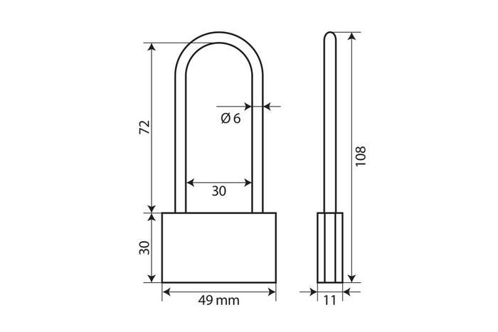 Cadeado de latão 50mm LAMP BASIC XL, diâmetro da orelha 30mm