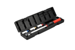 Jogo de chaves dinamométricas YATO de 1/2" com torque de 40–220 Nm para substituição de rodas.