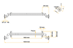 Eixo sem freio AL-KO OPTIMA para reboque 750kg 1100mm 1530mm 4x100