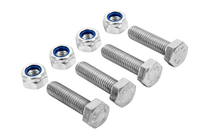 Conjunto de 4 parafusos sextavados M8x30 e 4 porcas autotravantes M8 MARCOPOL classe de parafuso 5.8 DIN933